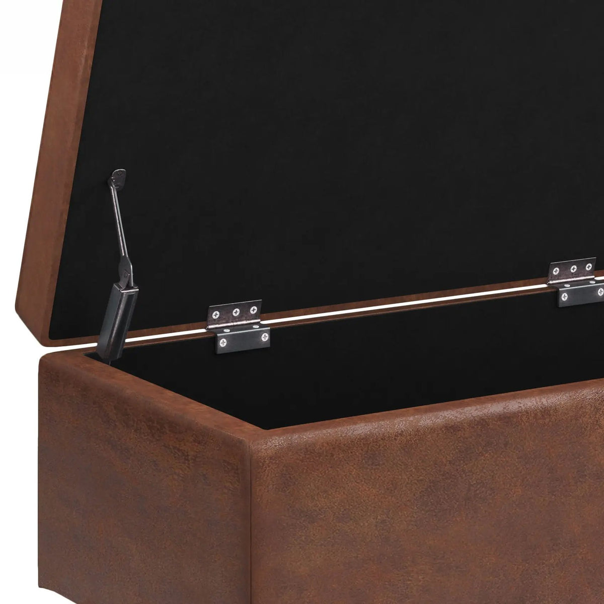 Shay Large Square Storage Ottoman | Coffee Table Design | Hydraulic Lift-Up Lid | Mid-Century Style