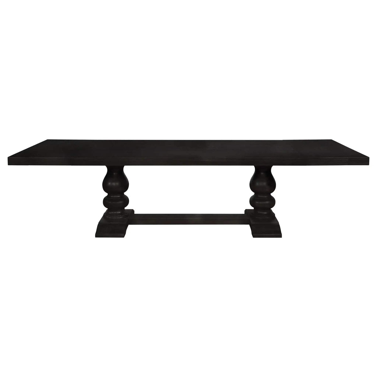 Phelps 123-inch Extension Leaf Dining Table Distressed Noir | 94.75 x 42 x 30 in | Rubberwood & Engineered Wood | Dining Room