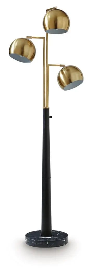 Sorcha Metal Floor Lamp | 19.75 x 12.88 x 67.88 in | Marble & Metal | Gold Finish / Black