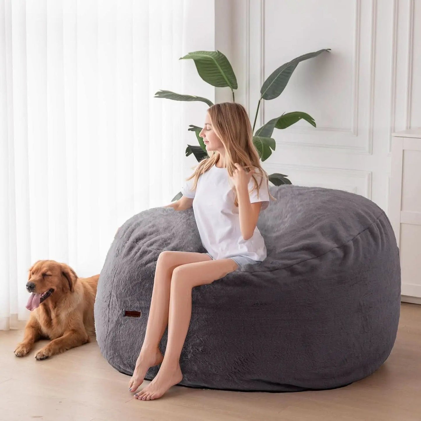 Giant Bean Bag Chair Bed for Adults Convertible Lounger from PriceLows™