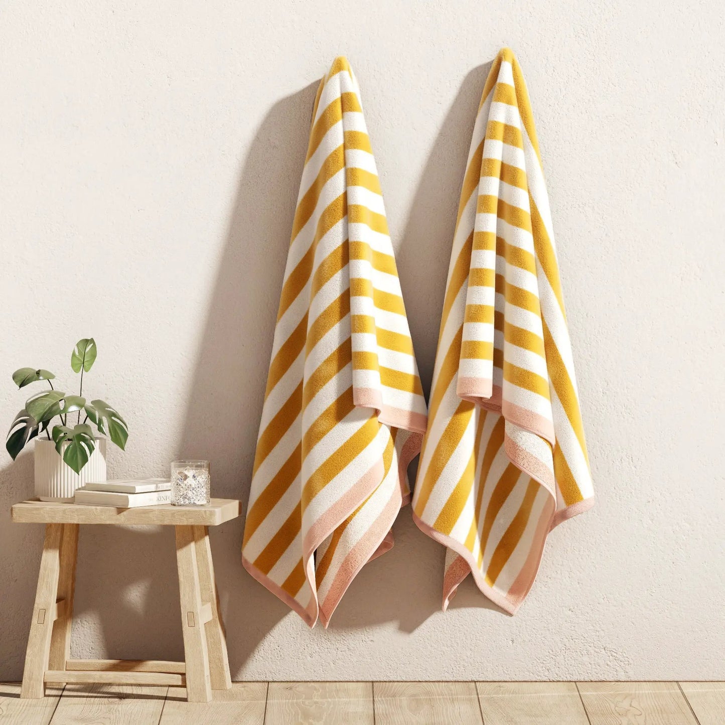 Oversized Striped Border Cabana Beach Towel - Santa Cruz from PriceLows™