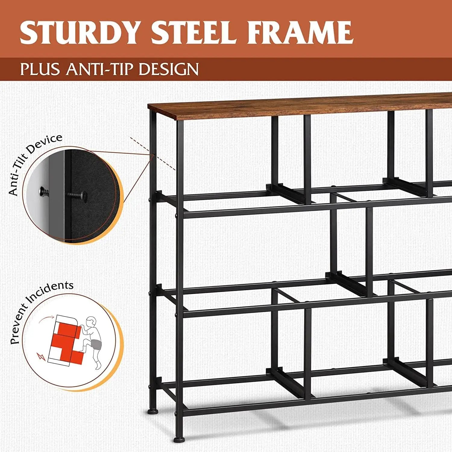 Rustic Brown Dresser With 8 Large Deep Drawers For Bedroom from PriceLows™