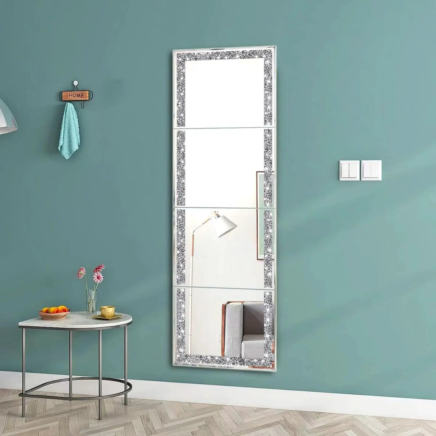 Full Length Mirror Tiles 4 Piece Frameless Wall Decor from PriceLows™