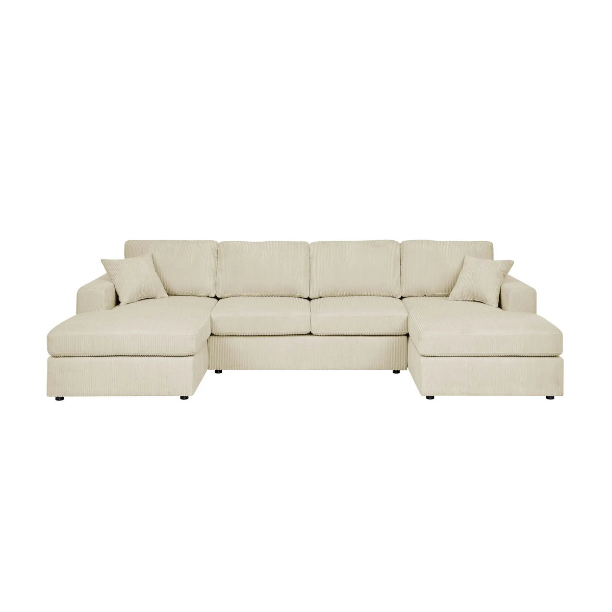 3 Piece Double Chaise Sectional Sofa | Seating For Four | Engineered Wood Frame | 120 Inch Width