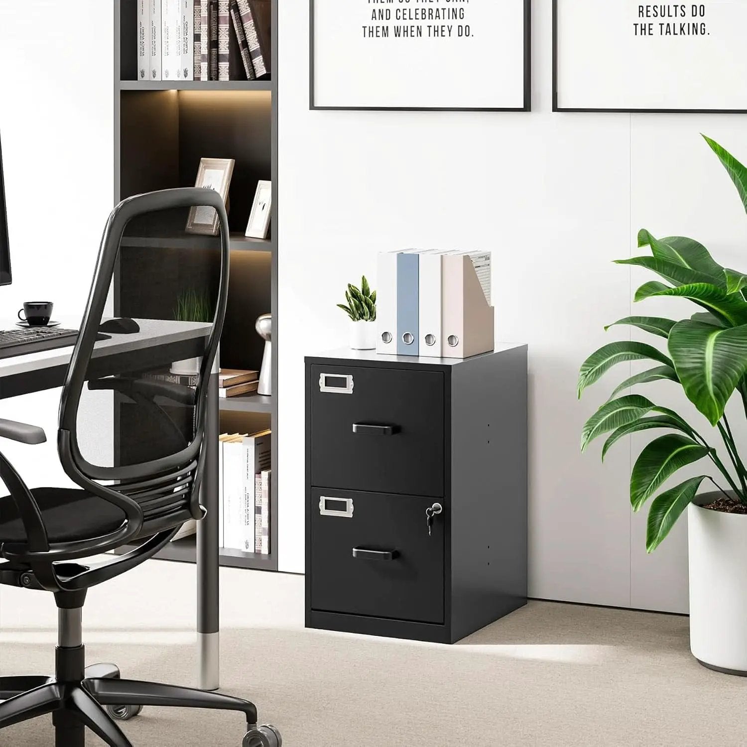 2 Drawer Locking Vertical File Cabinet For Letter Size Files Steel Office Storage from PriceLows™