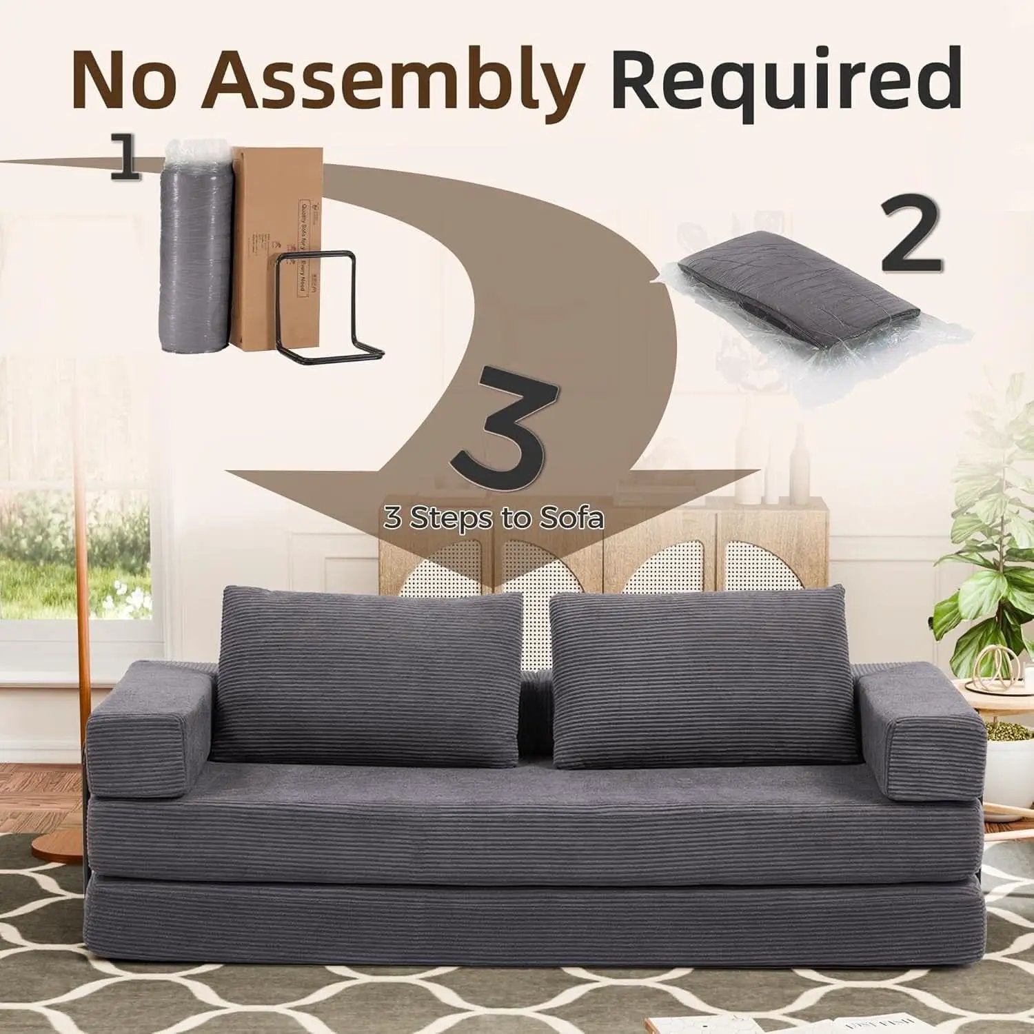 Corduroy Four In One Transformational Sleeper Sofabed from PriceLows™