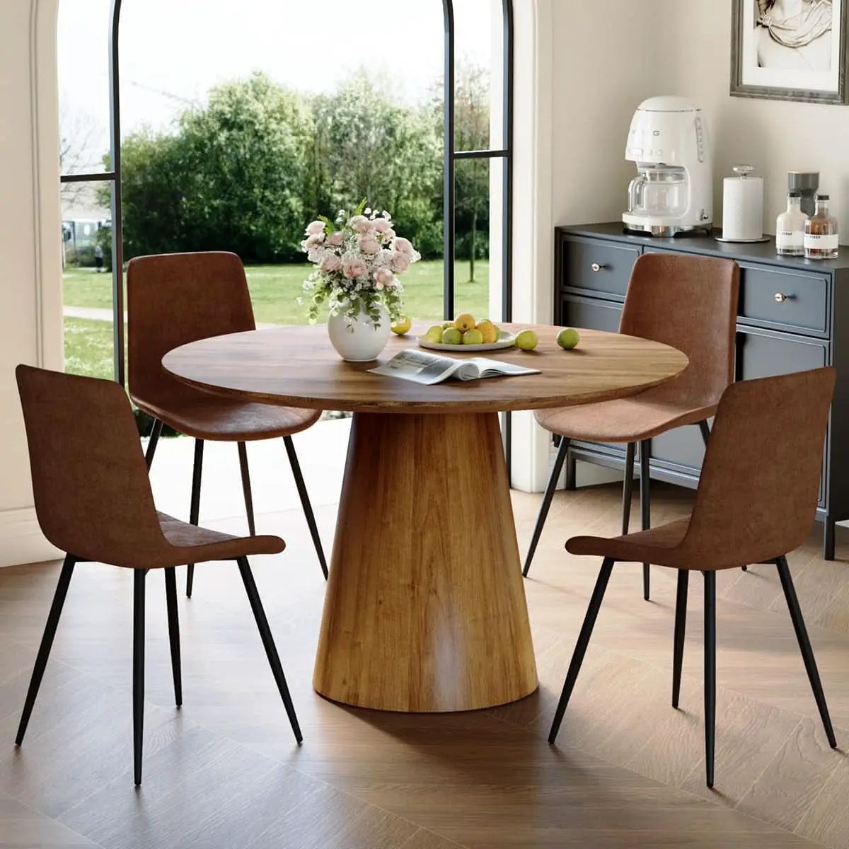 Luxurious Round Space Saving Dining Table Set For Four from PriceLows™