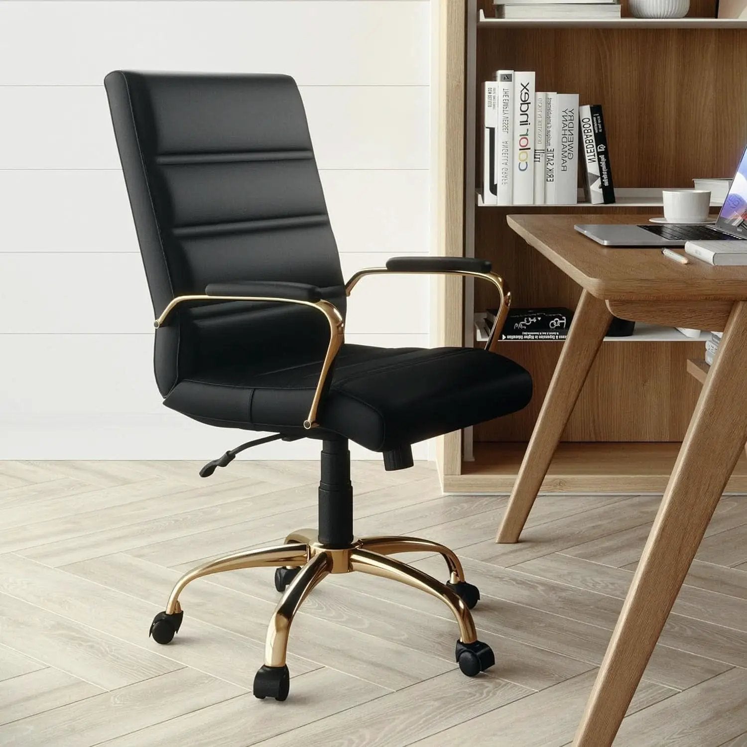 LeatherSoft Mid-Back Office Chair With Adjustable Height from PriceLows™