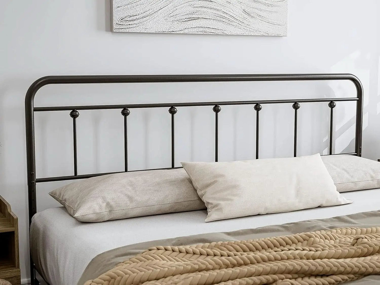 Adjustable Height Metal Headboard in Farmhouse Victorian Style from PriceLows™