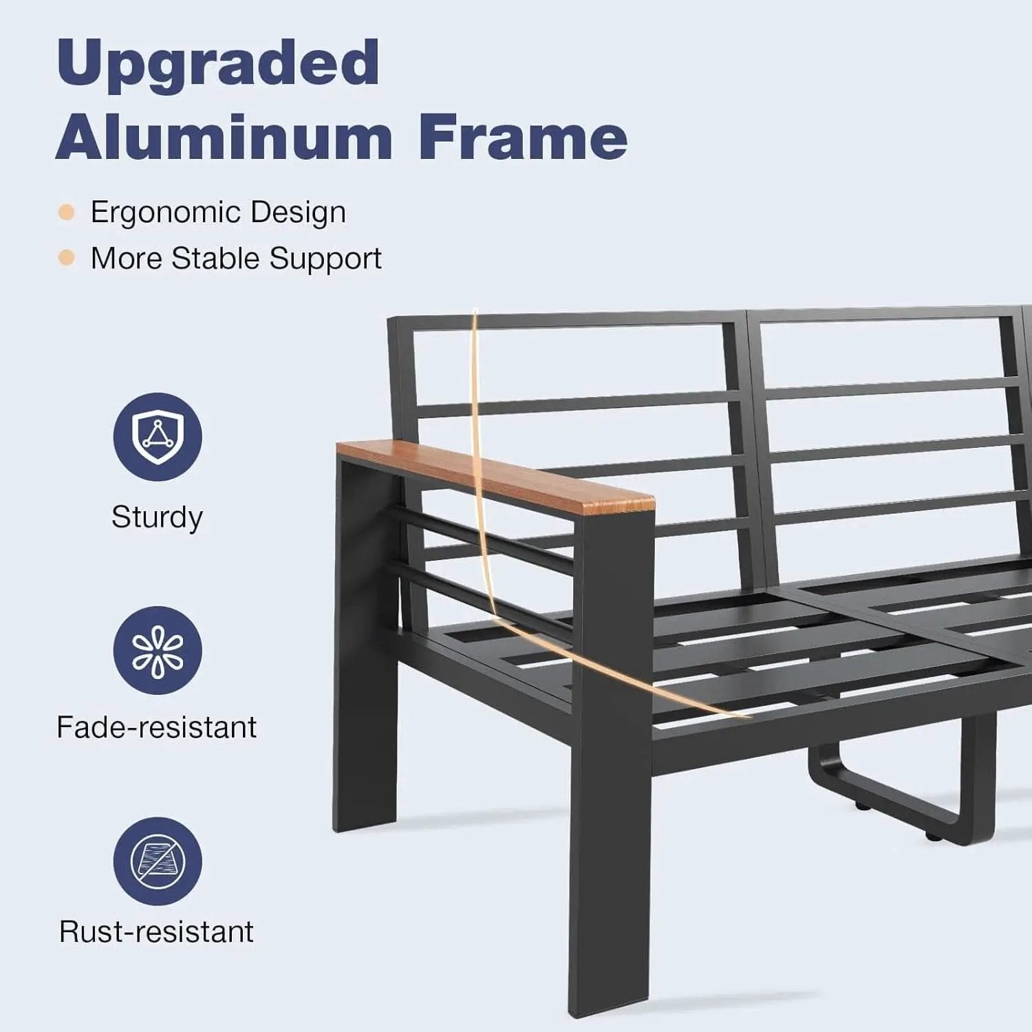 Oversized Aluminum Patio Furniture Set with Thick Cushions from PriceLows™