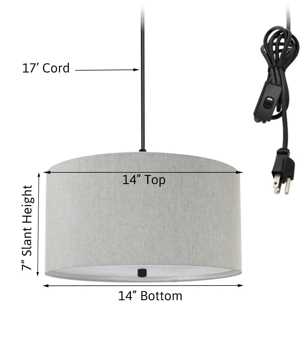 Swag Pendant Light | 14 Inch Wide | 2 Light | Textured Oatmeal