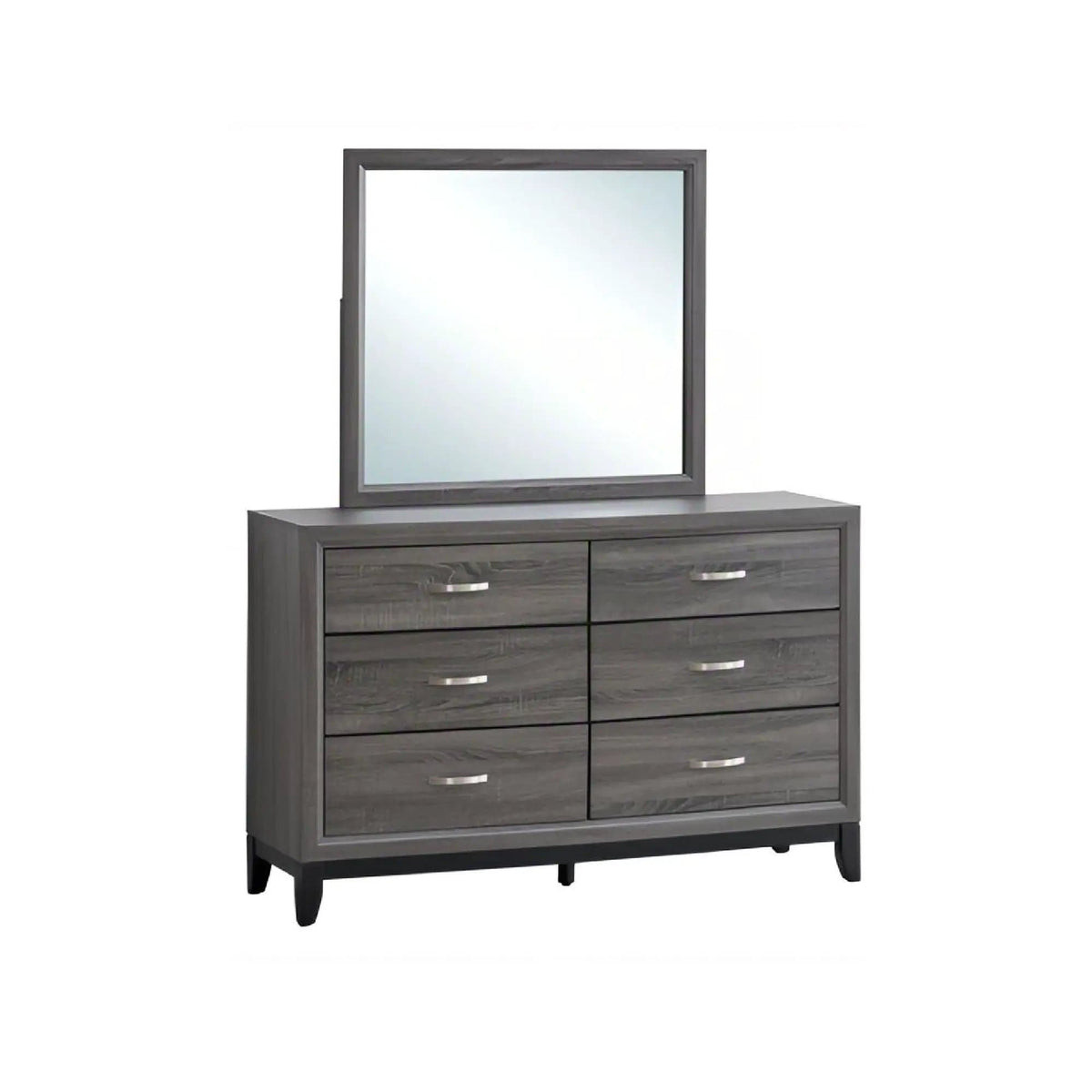Glasgow Dresser With 6 Drawers | 2 Pieces | Steel & Wood | Bedroom