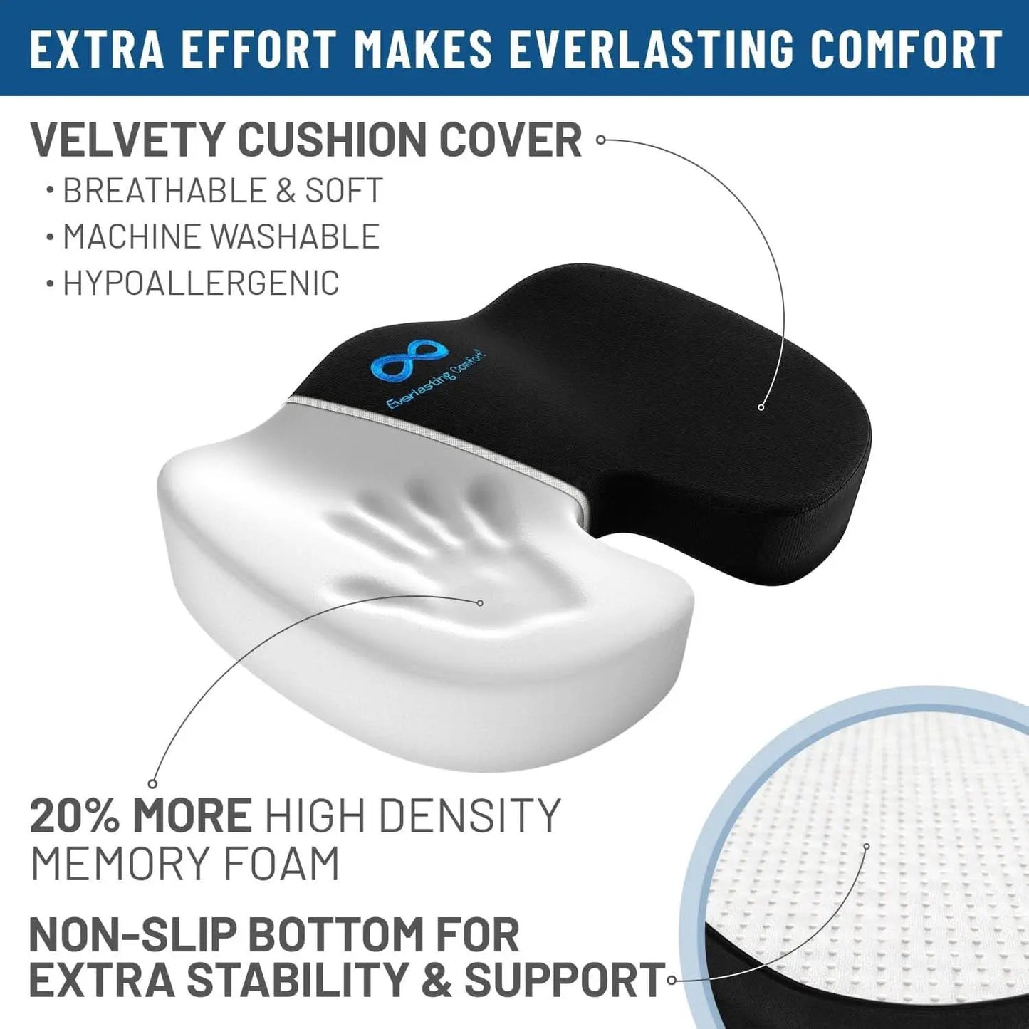 Memory Foam Office Chair Seat Cushion For Tailbone Pain from PriceLows™
