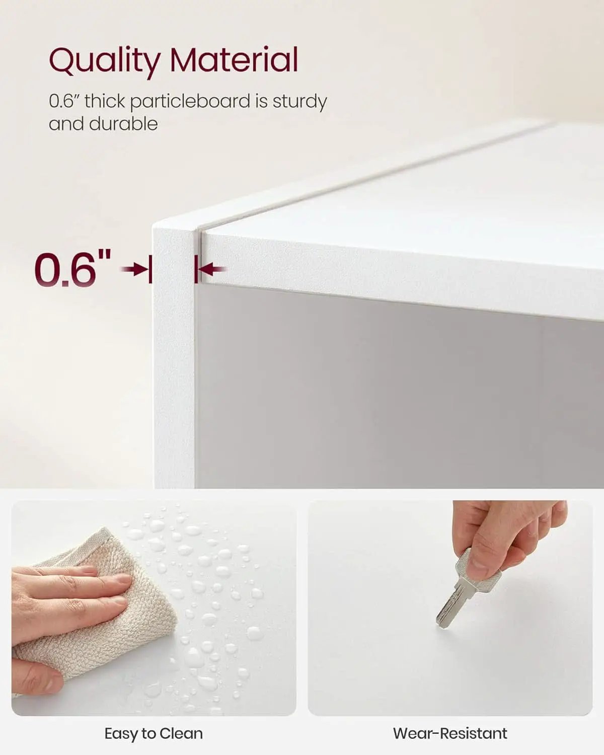 Cloud White 23.6 Inch Wide Three Tier Open Bookshelf from PriceLows™