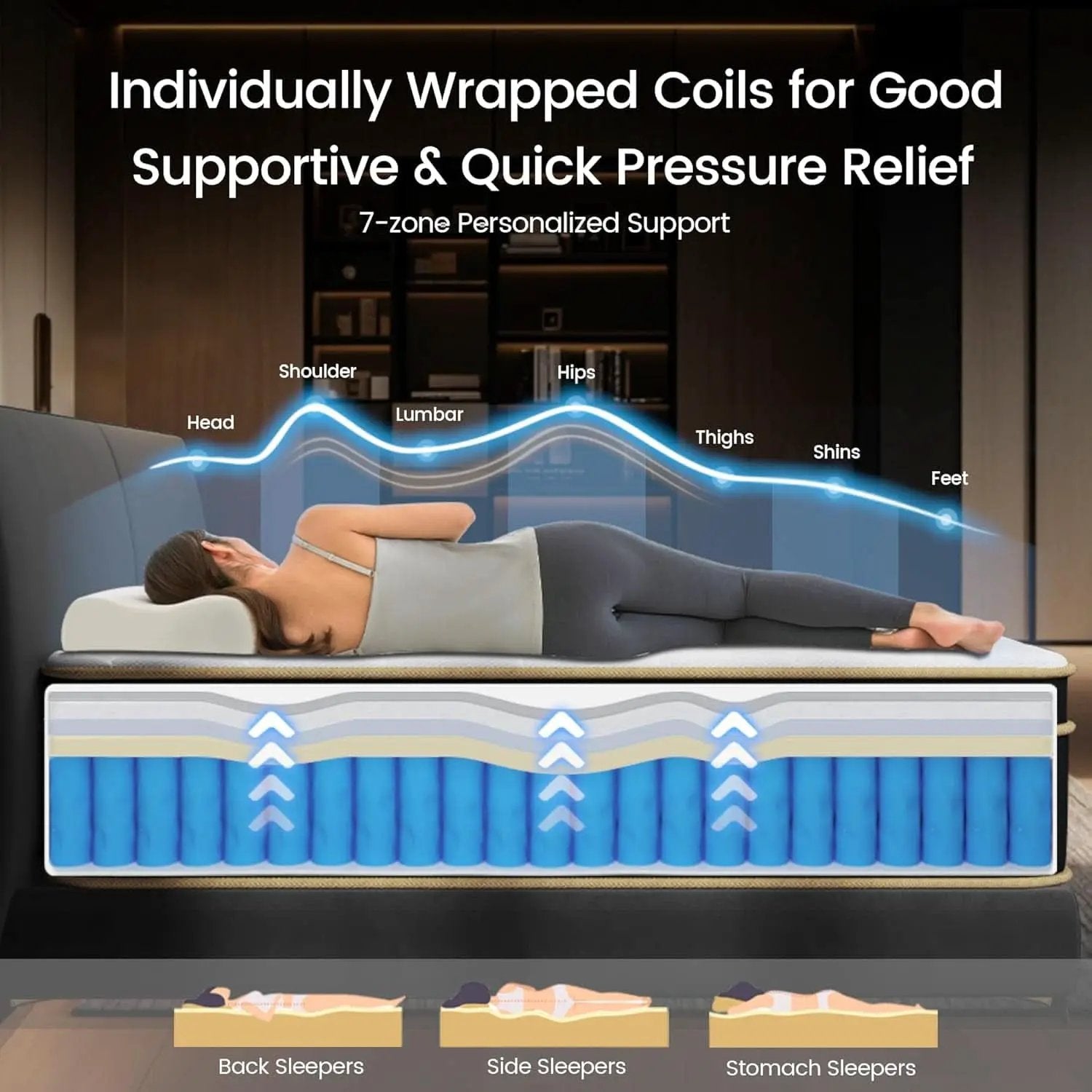 Queen Gel Memory Foam Hybrid Mattress Fourteen Inch Edge Support from PriceLows™