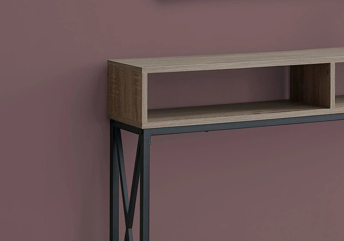 Wood-Look Entryway Console Table | 47.25 Inch Width | Metal X-Frame | Contemporary Design