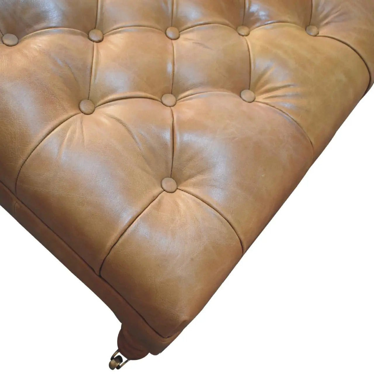Buffalo Ottoman With Castor Legs | 7 Pieces | Mango Wood | Living Room