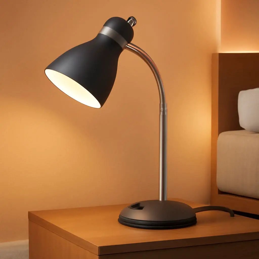 Matte Black Desk Lamp With Flexible Goose Neck Light from PriceLows™
