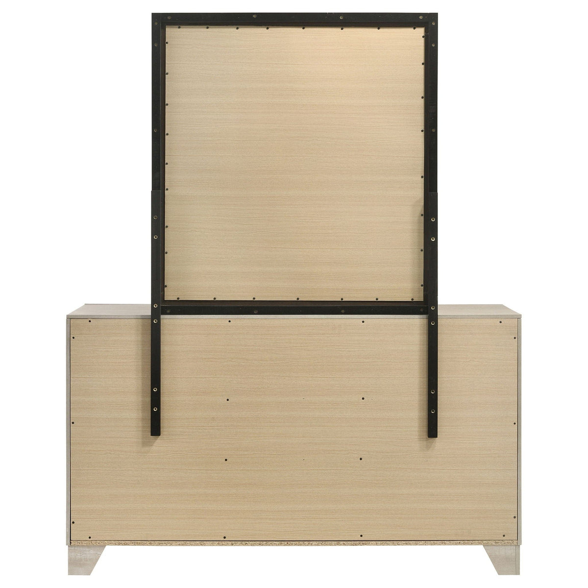 Trenton 6-drawer Bedroom Dresser With Mirror Rustic | 58.25 x 16.25 x 73 in | Metal & Veneer | Cream