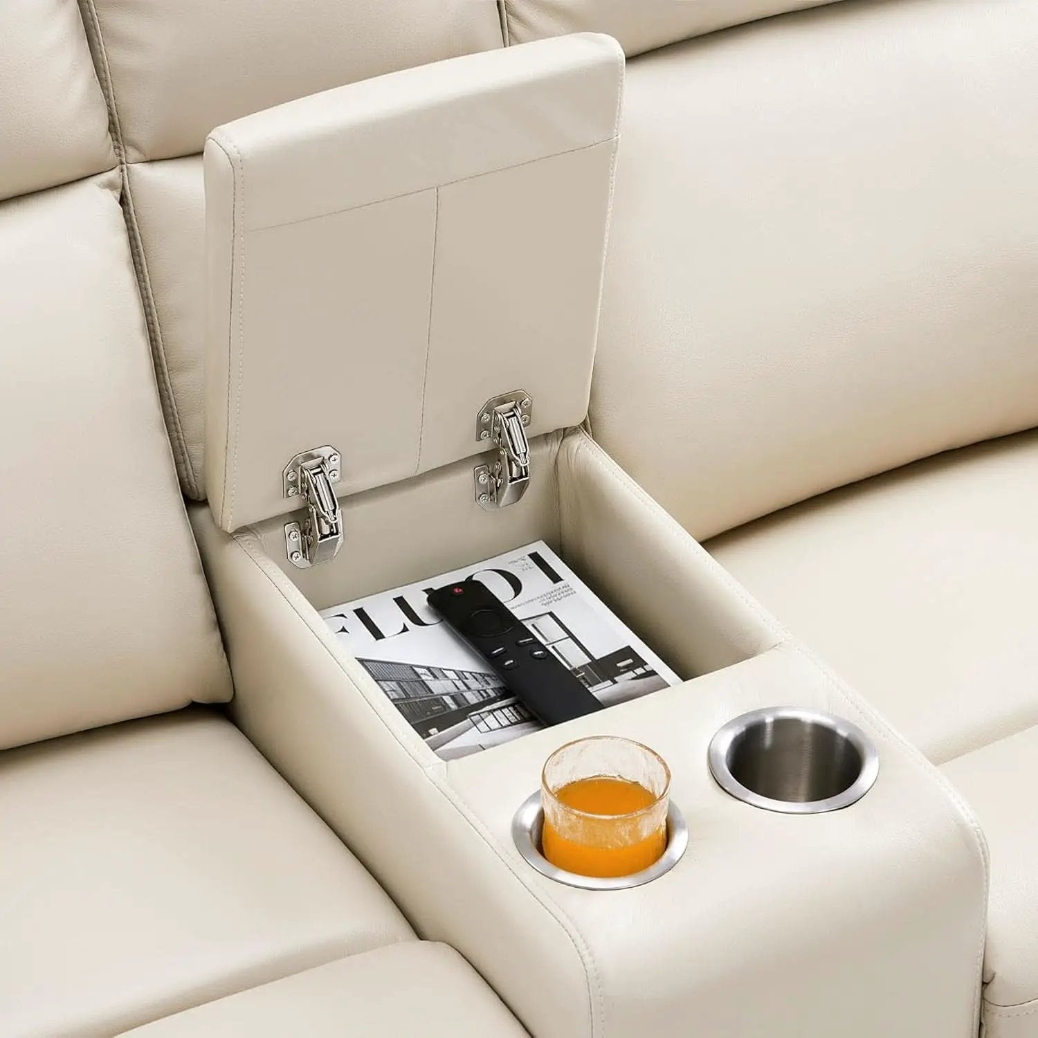 65.7-Inch Zero Wall Recliner Loveseat With Console from PriceLows™