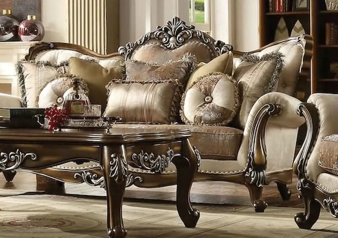 4 Piece Traditional Living Room Set With 91In Sofa Loveseat Chair Coffee Table from PriceLows™