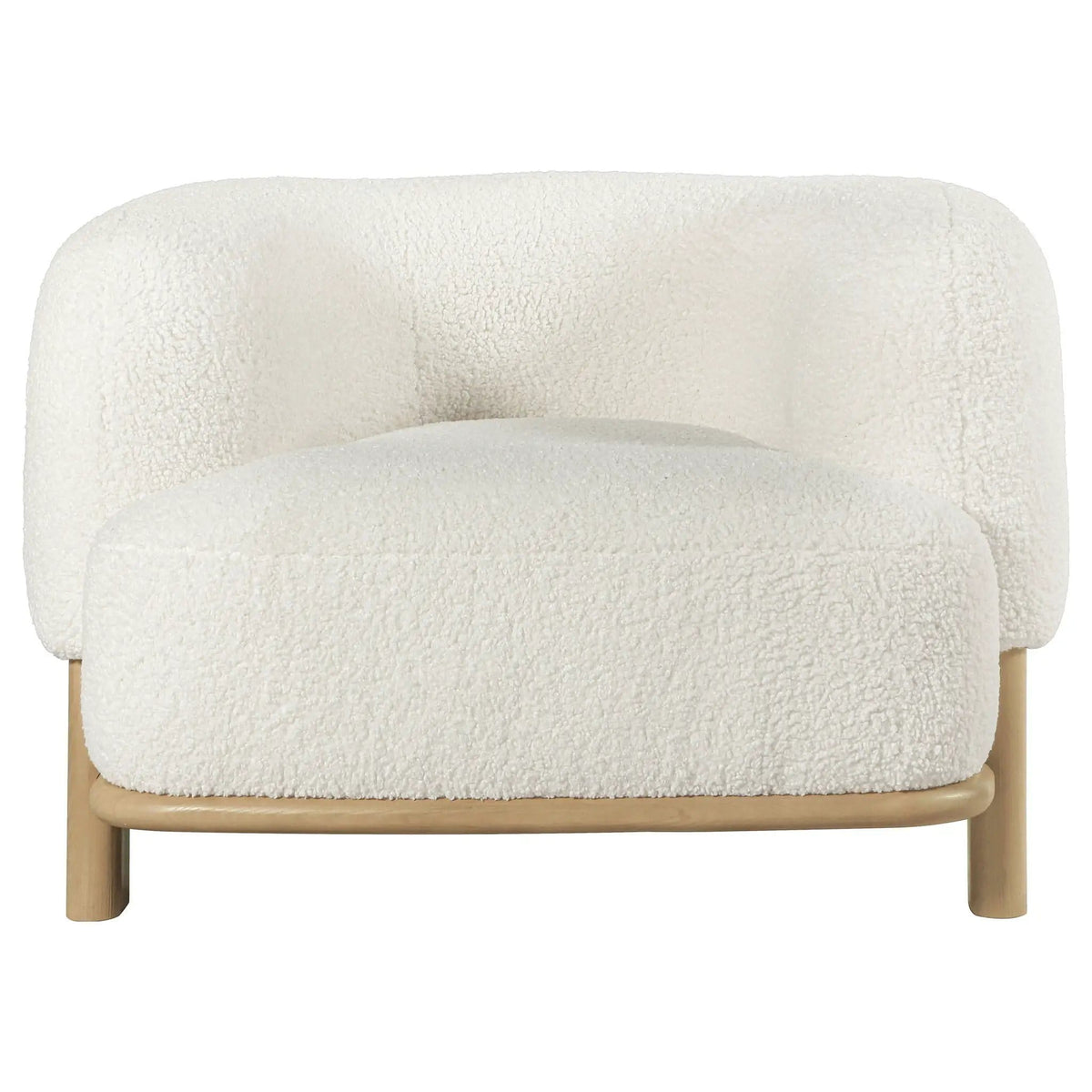 Lawler Upholstered Barrel Back Accent Chair Ivory and | 38 x 32.75 x 28 in | Living Room Furniture | Natural