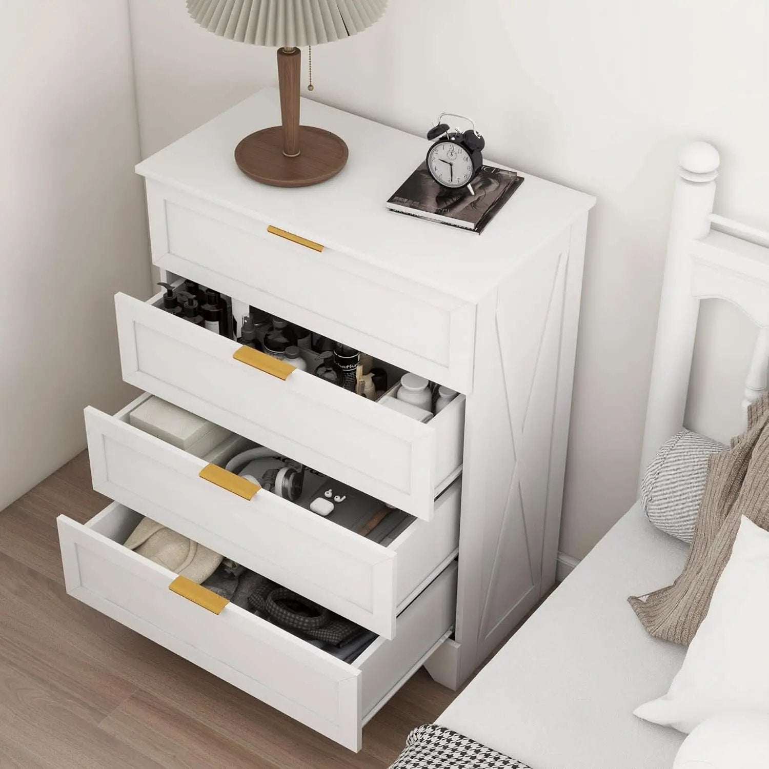 White Lofty Hardwood Dresser With Generous Drawers from PriceLows™
