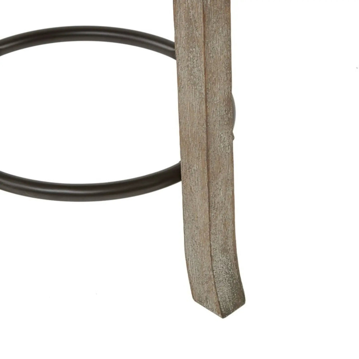 Swivel Counter Stool | Cream And Reclaimed Gray | Distressed Frame | Dark Bronze Kick Plate