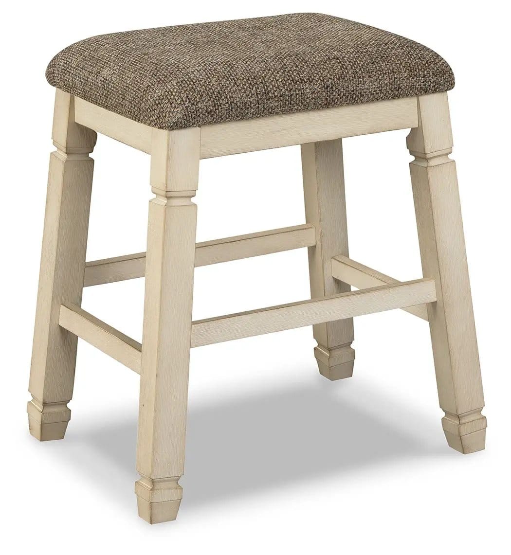 Bolanburg Upholstered Stool (Set of 2) | 20.75 x 16.63 x 23.5 in | Solid Wood & Polyester | Beige