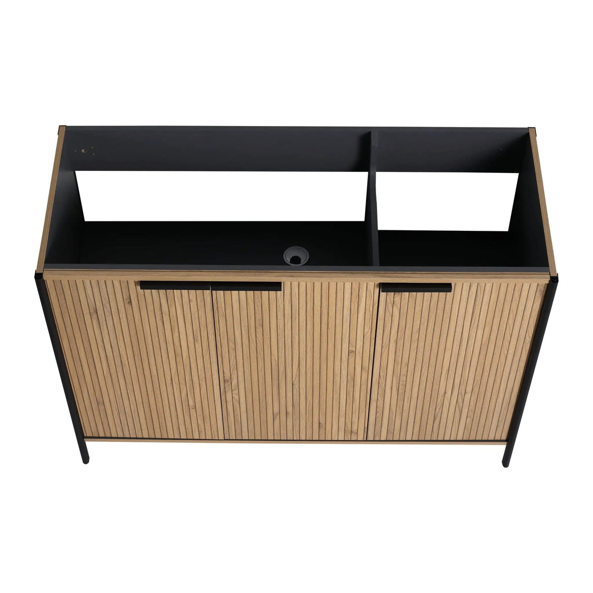 Contemporary Freestanding Bathroom Vanity With Adjustable Shelves | 5 Pieces | Stainless Steel & Metal | Bathroom