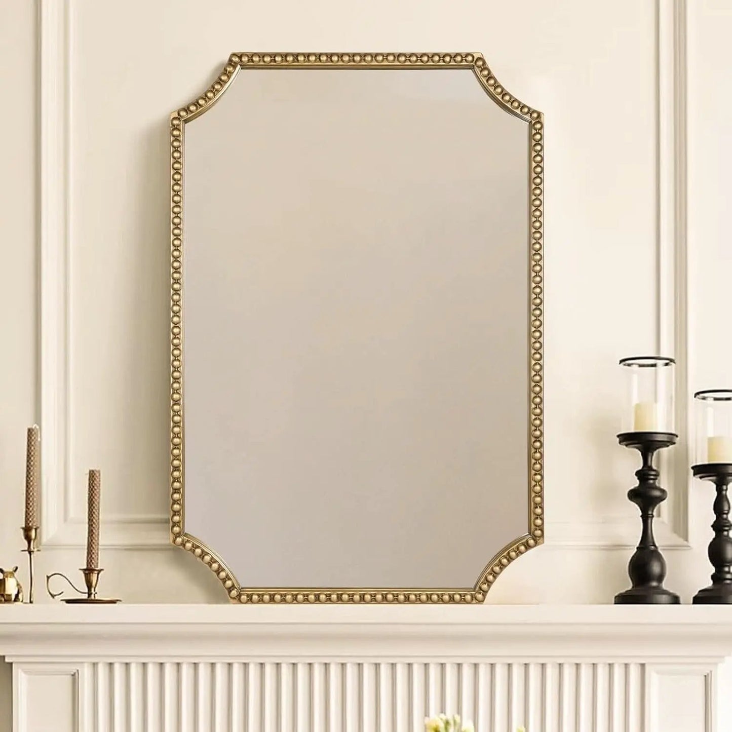 30 X 40 Inch Wall Mirror With Antique Gold Beaded Frame from PriceLows™