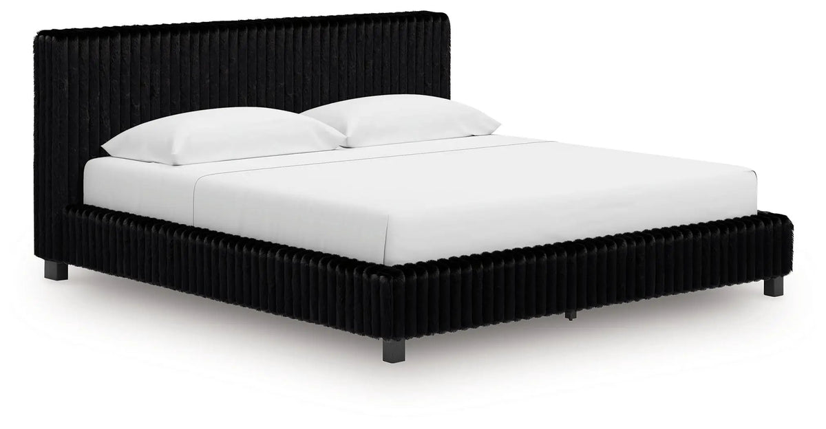 Zuraleus Upholstered Bed | Corded Fabric | Casual Contemporary Style | 91.25 Inch Width