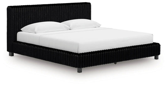 Zuraleus Upholstered Bed | Corded Fabric | Casual Contemporary Style | 91.25 Inch Width