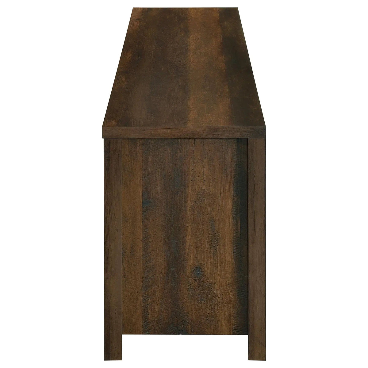Enfield 71-inch TV Stand Fireplace Media Console Dark Pine | 70.75 x 15.5 x 23.5 in | Metal | Living Room