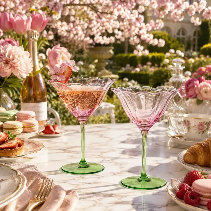 Fiore Champagne Coupe Cocktail Glassware | 6 oz | Set of 2 | Entertaining