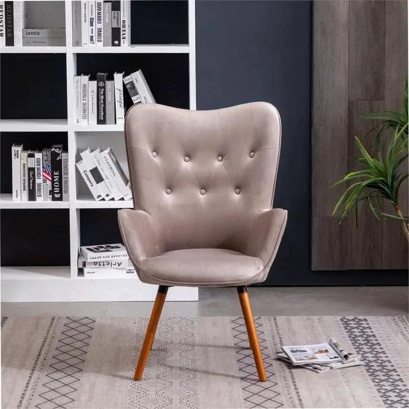 Contemporary Velvet Upholstered Accent Chair Chocolate from PriceLows™
