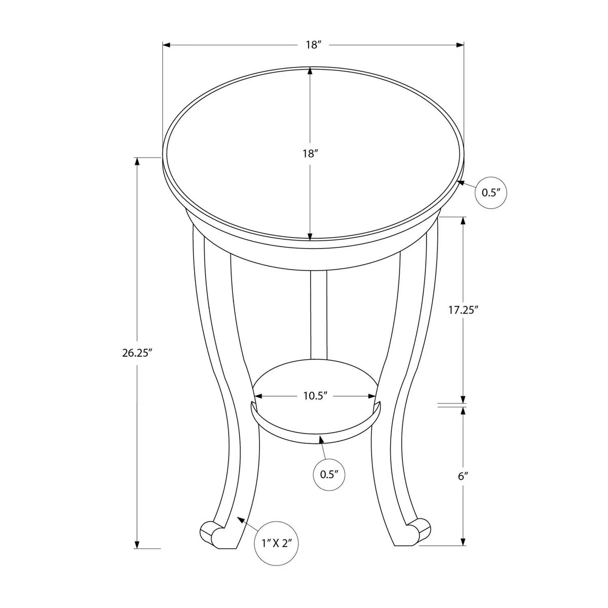 Accent End Table | 2 Tier | Dark Walnut Veneer | Traditional