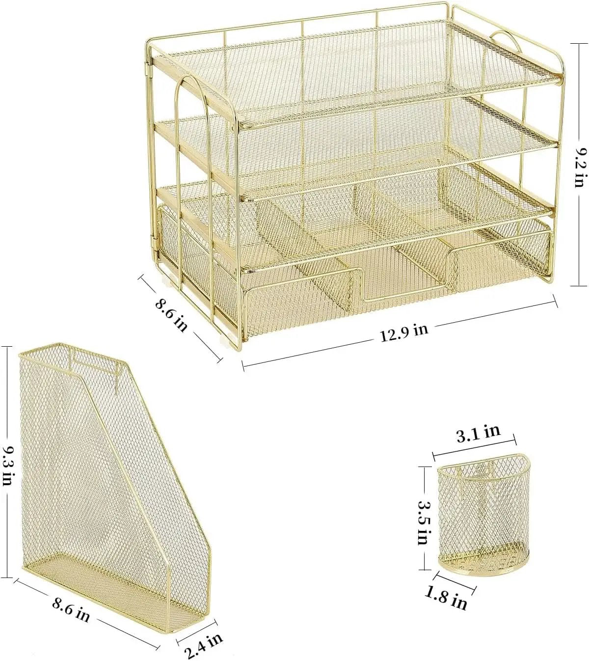 4 Tier Paper Tray Organizer With Drawer For Office Use from PriceLows™