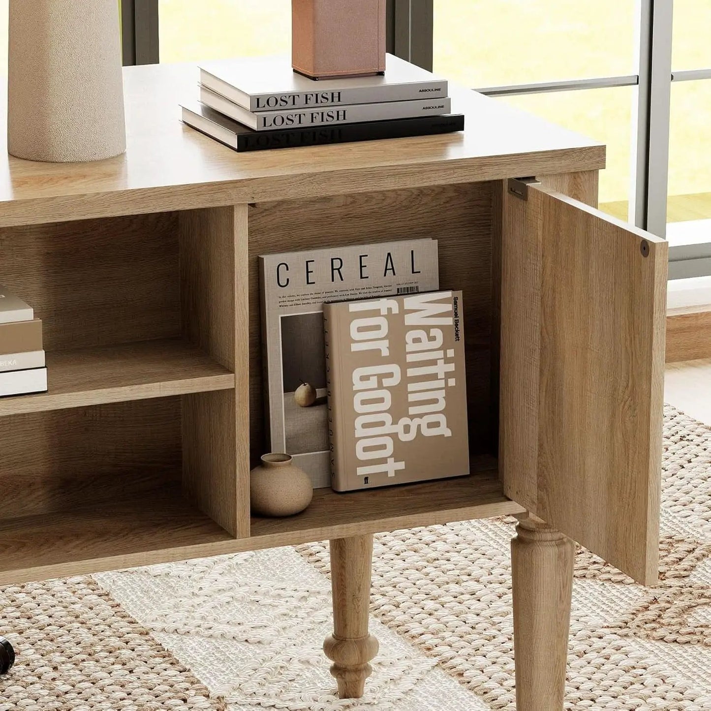 Oakwood Finish 56-Inch Executive Desk With USB Charging from PriceLows™