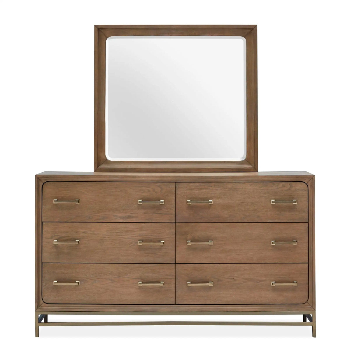 Lindon Double Drawer Dresser | 2 Pieces | Metal & Brass | Bedroom