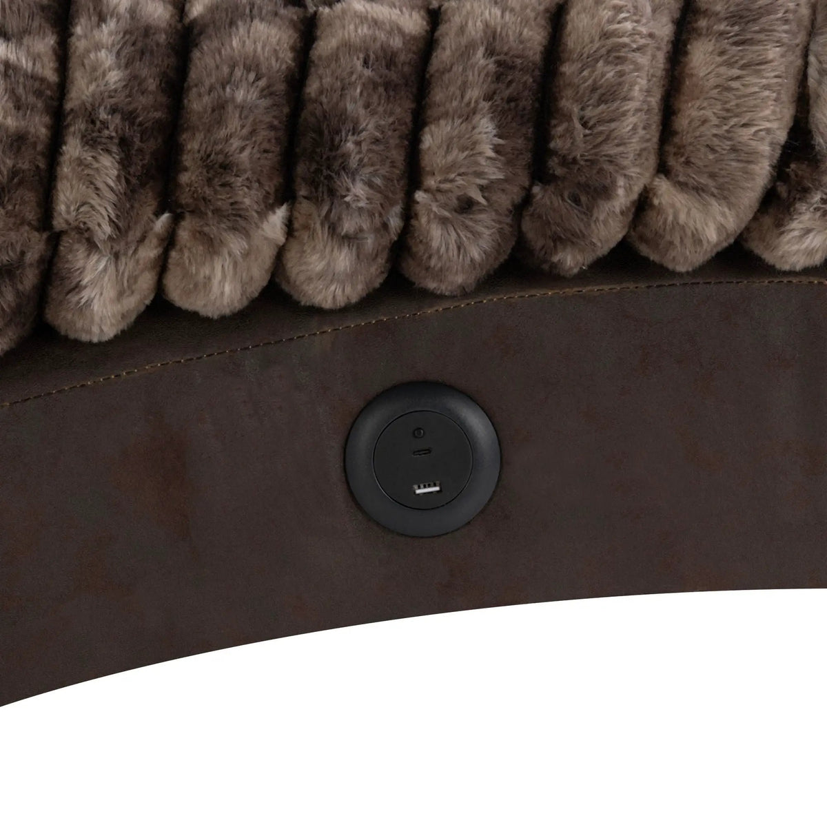 Denise Accent Chaise | USB Charging Port | Soft Fabric | Generously Padded Seating