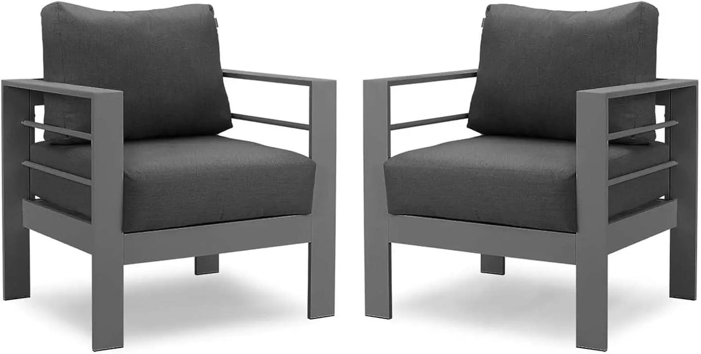 All-Weather Outdoor Metal Armchair Set with Cushions from PriceLows™