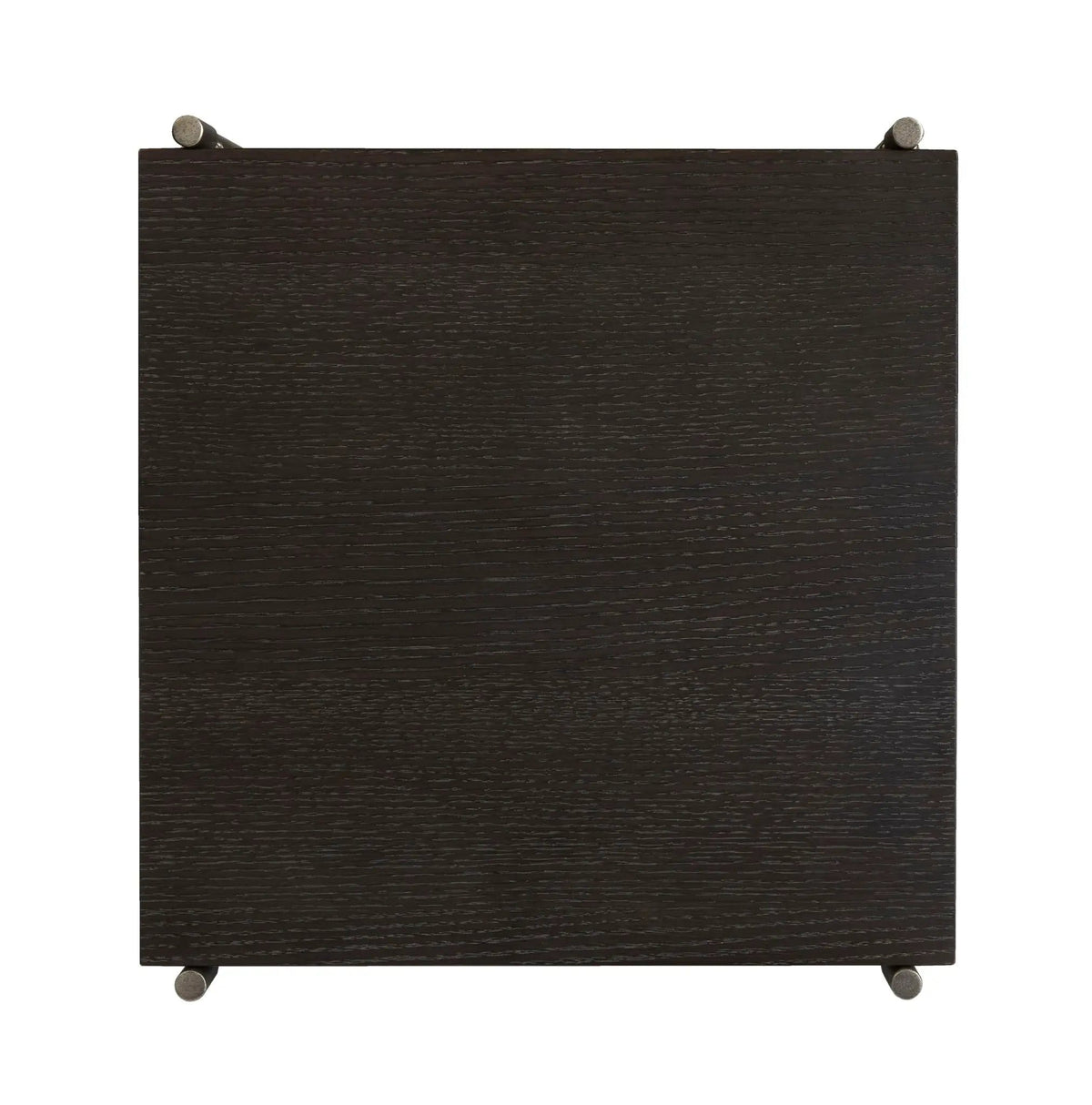 Spencer Rectangular Accent Table | 16 x 16 x 26 in | Oak Veneer & Metal | Dark Briarsmoke