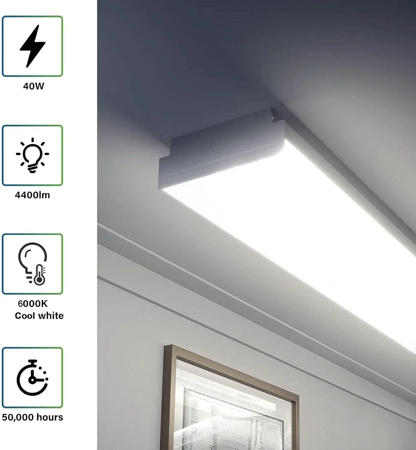 4Ft LED Wraparound Shop Lights 6000K 4400 Lumens 4 Pack from PriceLows™