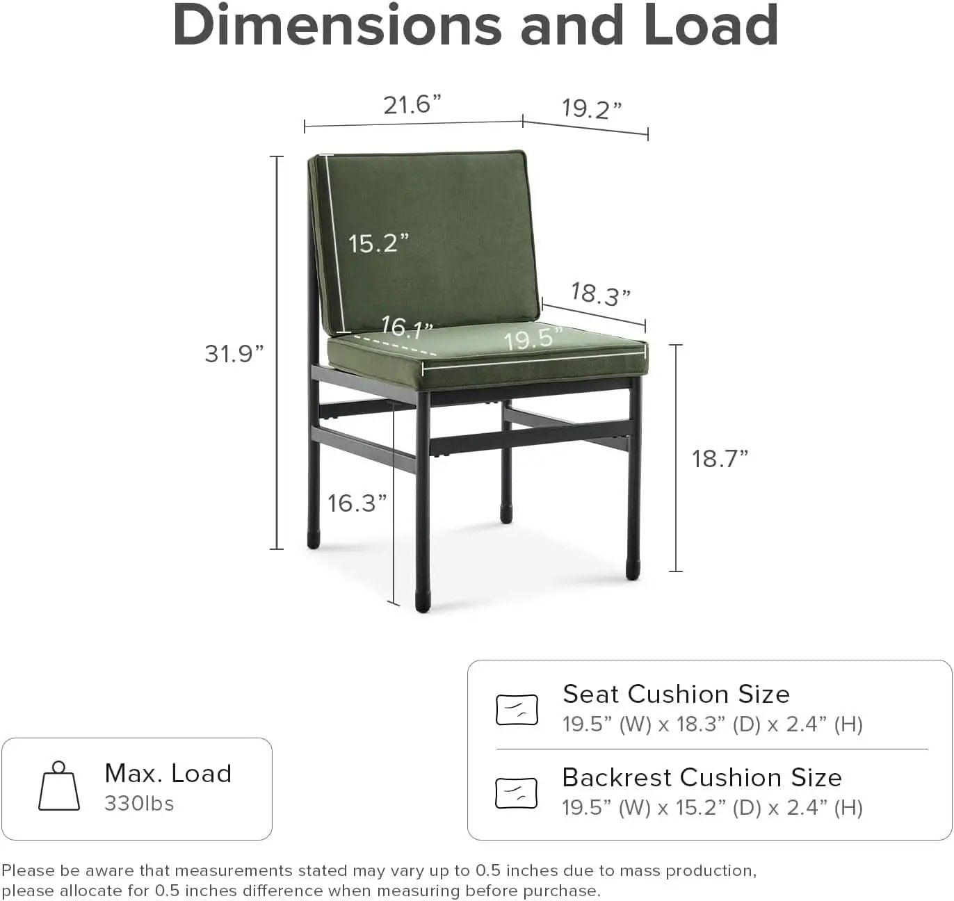 Odelia Olive Green Velvet Dining Chairs With Removable Cushion Covers from PriceLows™