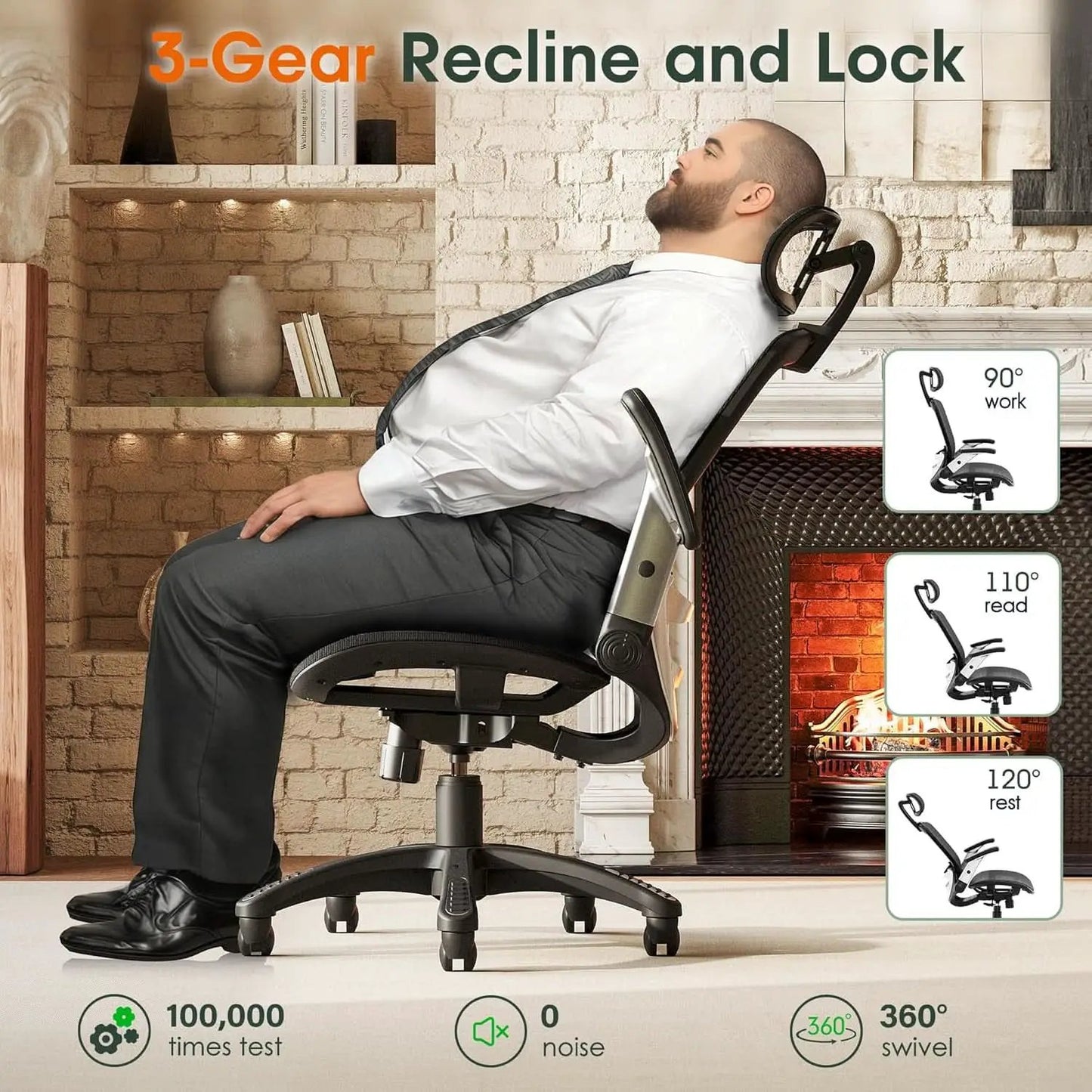 Big Tall Mesh Office Chair With Headrest And Tilt from PriceLows™