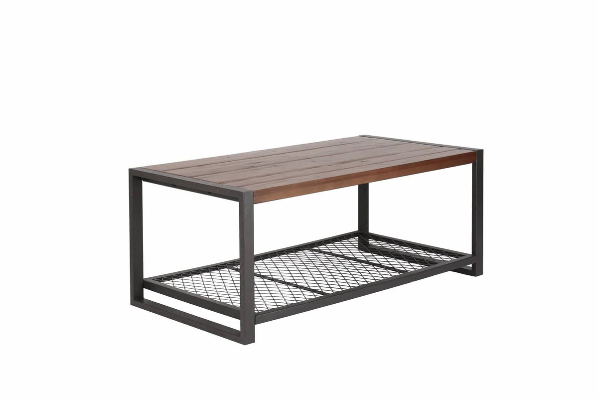 Console Coffee Table With Reclaimed Wood Finish, For Living Room - | 44 x 23 x 18 in | Solid Wood | Natural