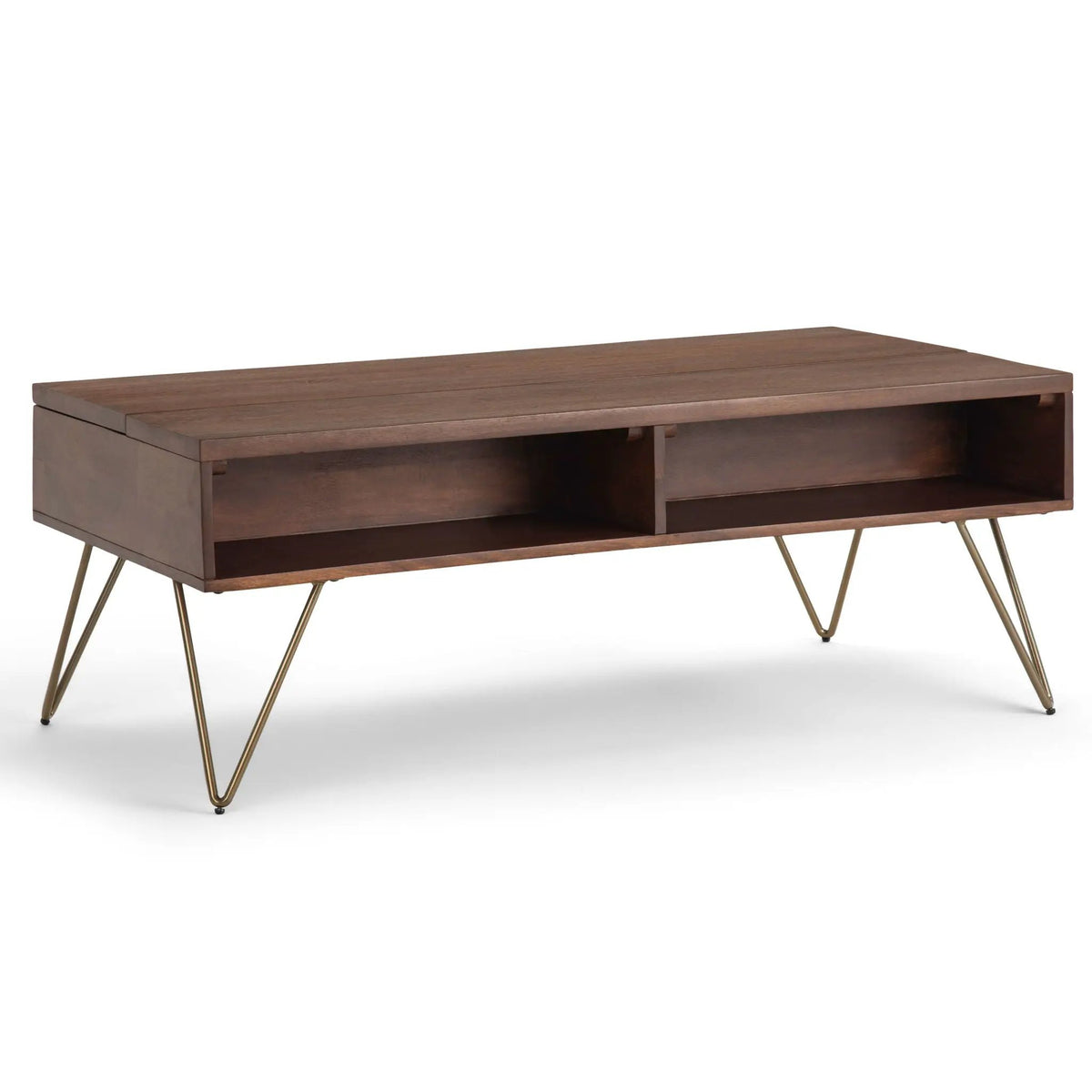 Hunter Lift Top Coffee Table | Handcrafted Solid Mango Hardwood | Split Lift Top | Large Storage Area
