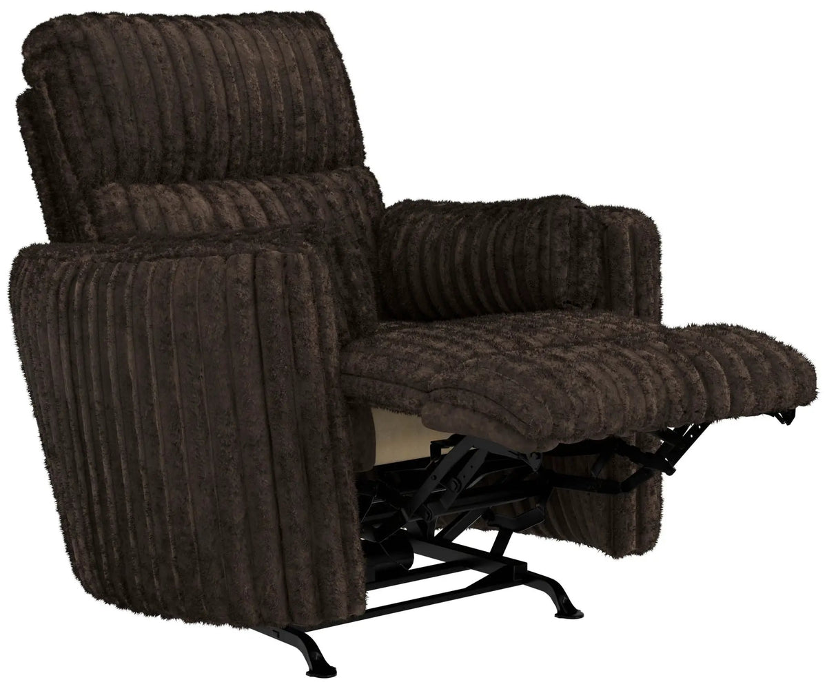 Daydream Swivel Glider Recliner | Unique Shape | Comfort Bolsters | Faux Fur