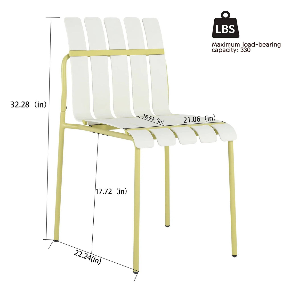 4 Piece Set Of Modern Color Block Designed Single Chairs With Folding Square Table | 4-Piece Set | Metal | Outdoor Living